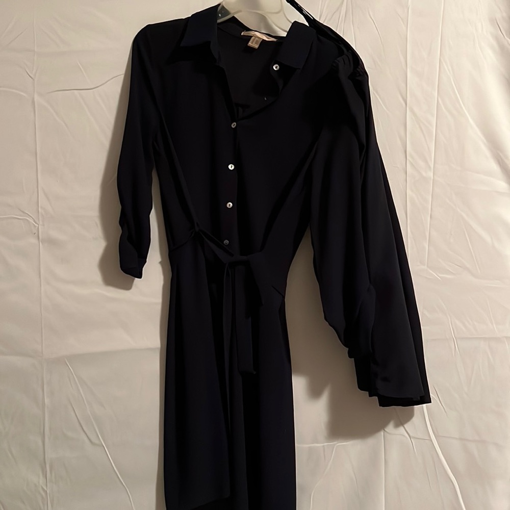 Belted Shirt Dress with Undergarment